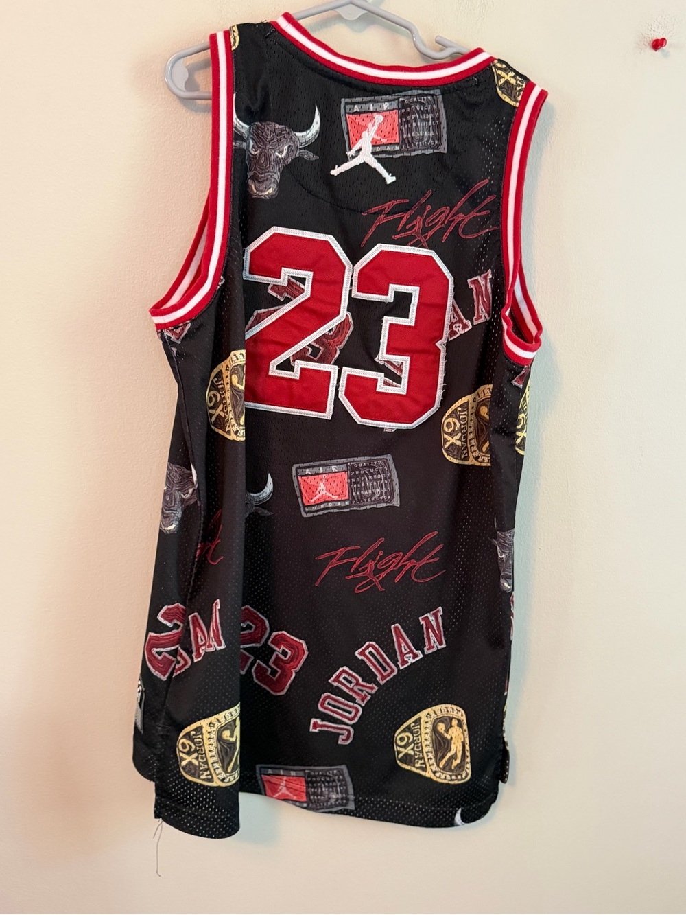 Jordan Black Jersey with Red & White Trim - Picture 2 of 4